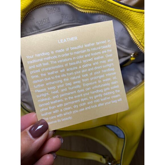 Michael Kors Fulton Chain Medium Shoulder Tote Vtg Yellow Excellent Condition - Picture 5 of 10